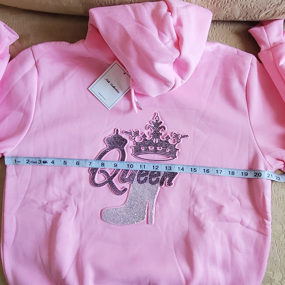 Nali Collection Embellished Hoodie/ Pink - Picture 5 of 12